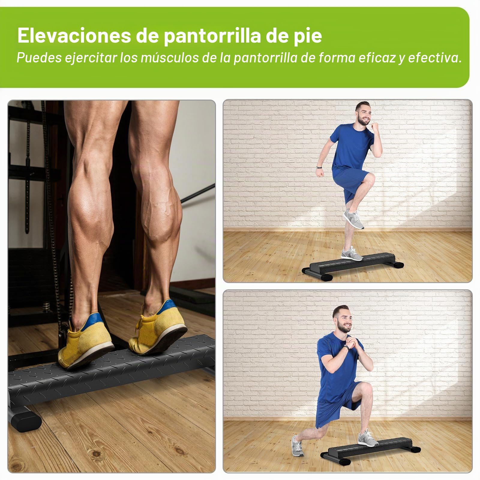 Kipika Barra versátil de elevación de pantorrillas - Máquina de elevación de pantorrillas de acero resistente para gimnasio en casa, diseño antideslizante - Perfecta para elevaciones de pantorrillas