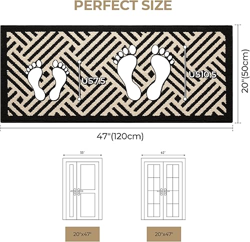 Miniatura 395 de GRANNY SAYS Felpudo para interiores, 32 x 48 pulgadas, antideslizante, tapete grande para puerta, tapete de bienvenida para exteriores, lavable