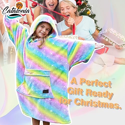 Miniatura 5 de Catalonia - Sudadera con capucha de gran tamaño, forro polar con bolsillo frontal grande, súper suave, cálida y cómoda para adolescentes, niños y