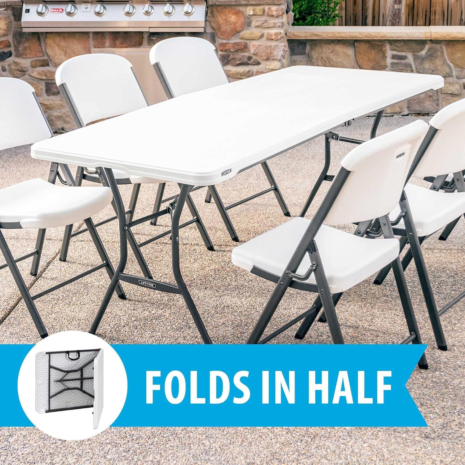Lifetime 6' Fold-in-Half Table - Image 5