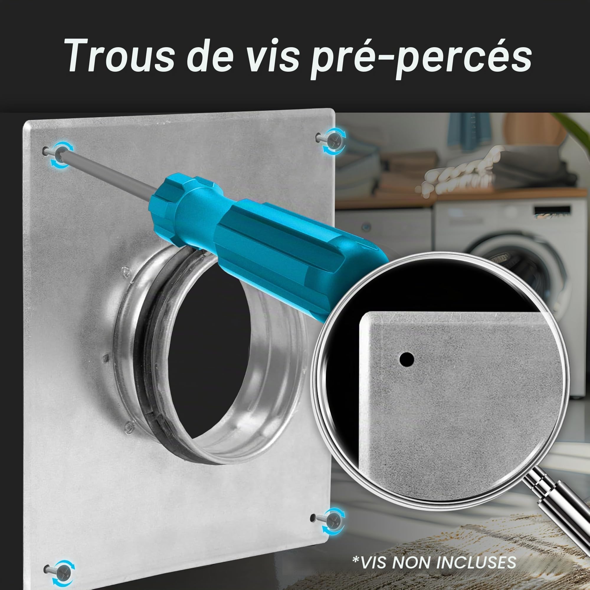 Repa Market Bride de connecteur de conduit – Conduit de 150 mm – Acier galvanisé – Bride de tuyau droite ou flexible pour systèmes de chauffage, de refroidissement, de ventilation d'air (15 cm)