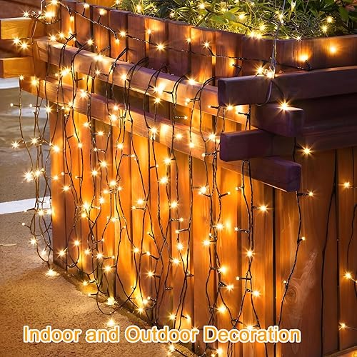 Miniatura 5 de Guirnalda de luces LED inteligentes, 500 LED, 164.0 ft, luces de Navidad impermeables con control remoto, blanco cálido y color, múltiples modos,