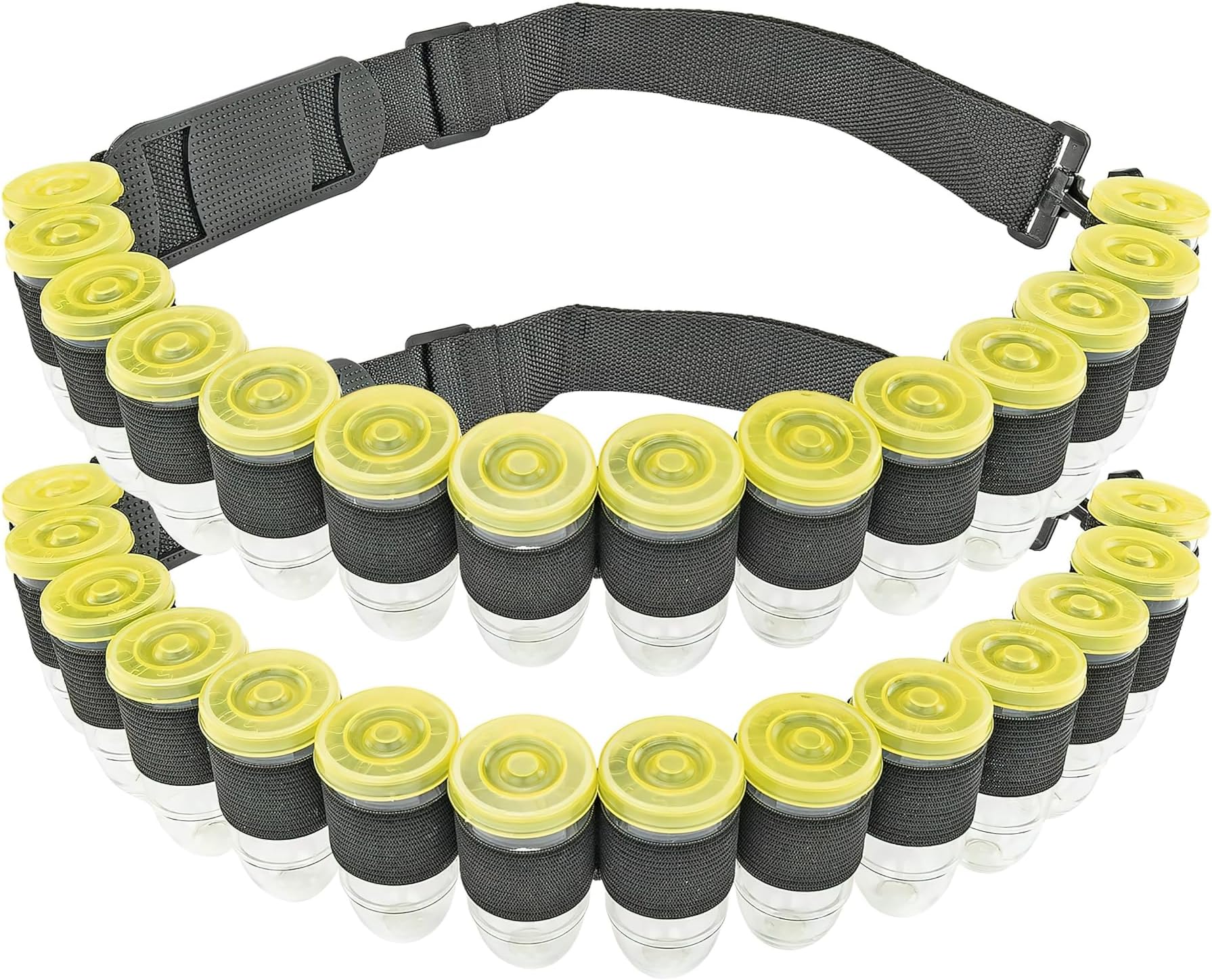 Fairly Odd Novelties Shot Glass Ammo Belt - Military Style 28 Bullet-Shaped Shot Glasses - Adjustable Nylon Belt - Ideal for Parties & Gag Gifts