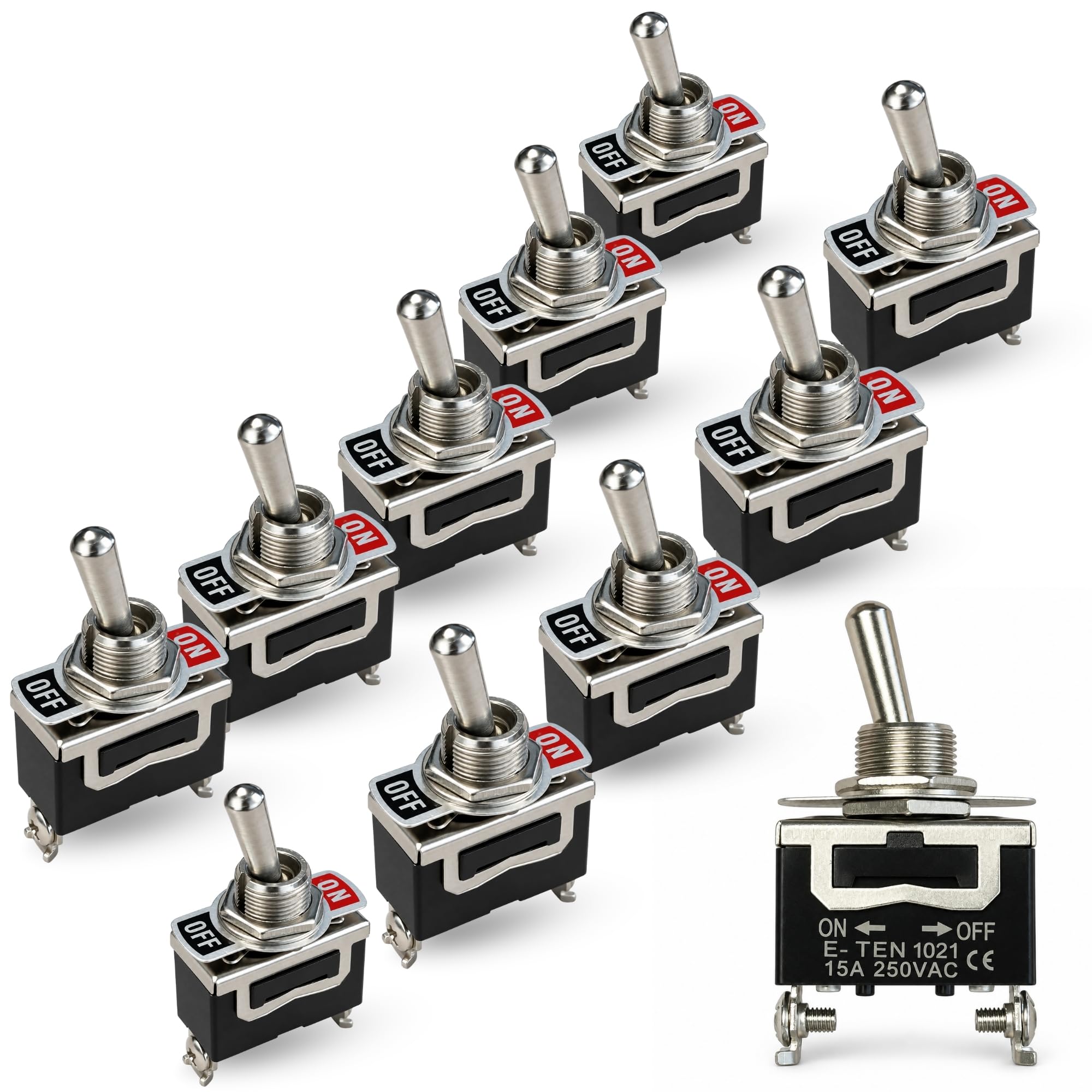 Interruptor de palanca SPST ON/OFF 2 pin, 10 Unidades - imagen 1