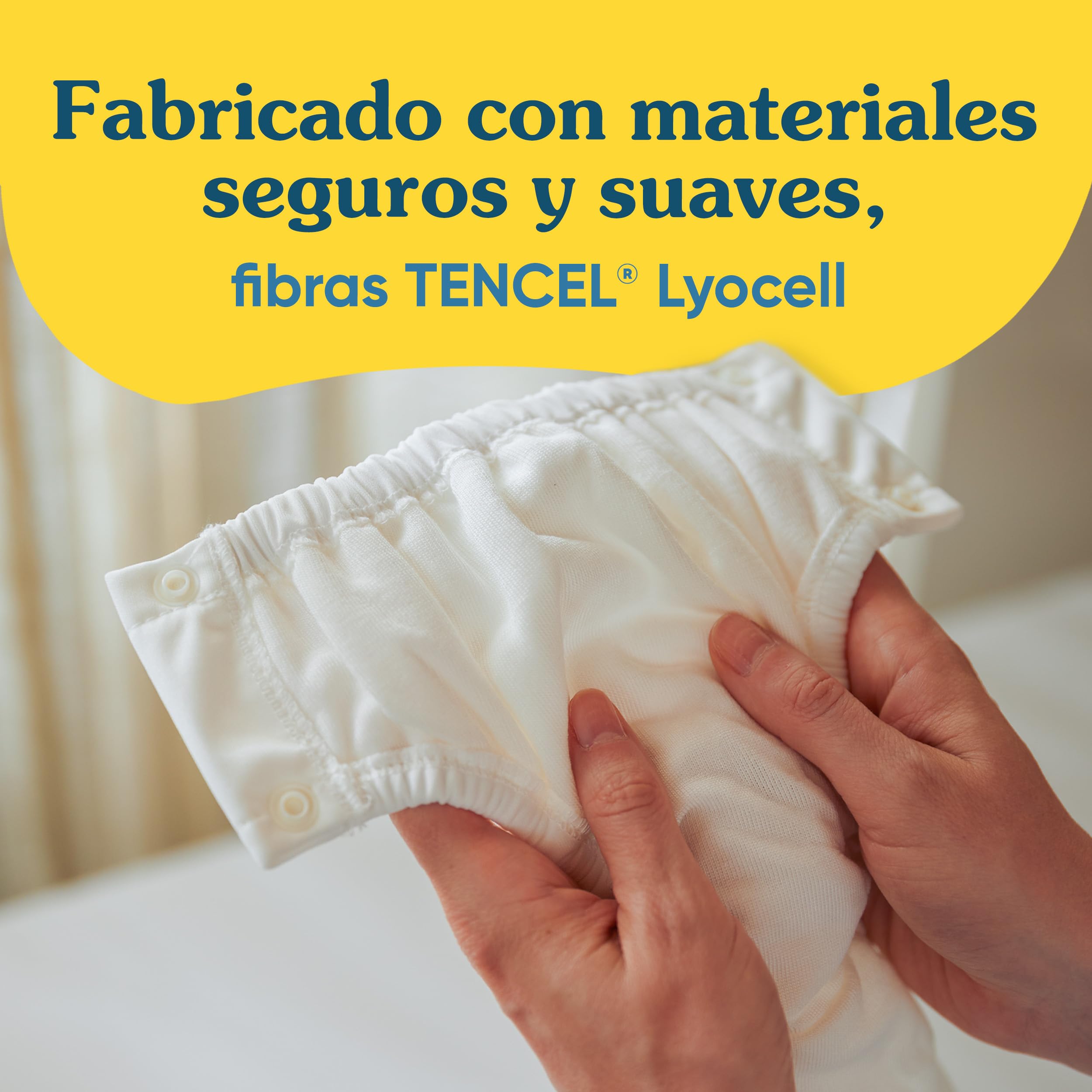 Charlie Banana Pañal de Baño reutilizable con broches de fácil apertura. Para bebés niñas y niños. Hechos con una capa exterior impermeable para prevenir fugas. M - White