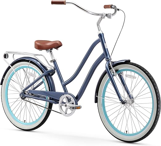 sixthreezero Hybrid-Bicycles sixthreezero EVRYjourney Women's 1/3/7/21 Speed Step-Through Hybrid Cruiser Bicycle, 26"/24" Wheels, Multiple Colors