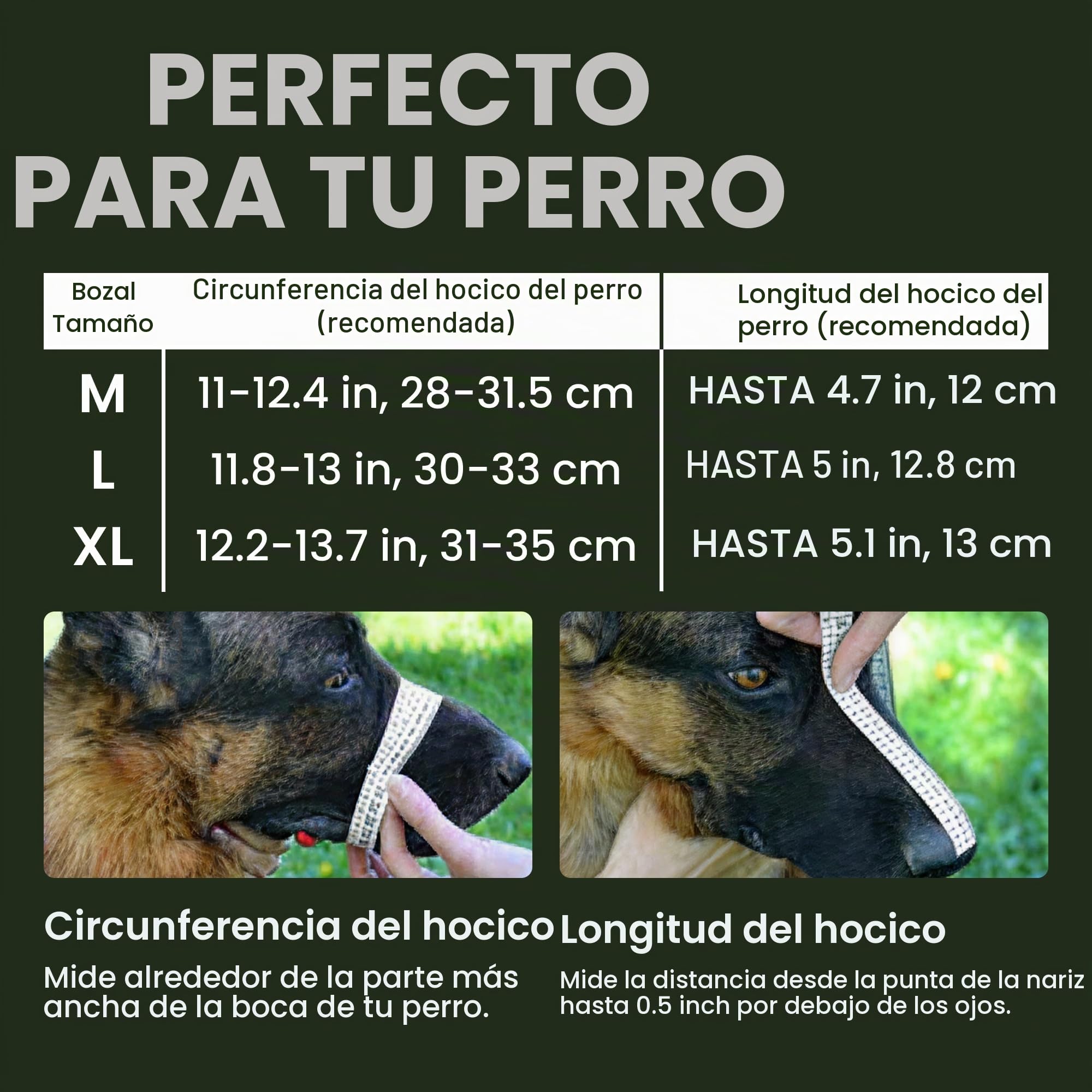 BRONZEDOG Bozal de Alambre para Perros de Pastor alemán para Perros medianos y Grandes, Cesta de Metal Duradera Ajustable para morder, Masticar ladridos (M)