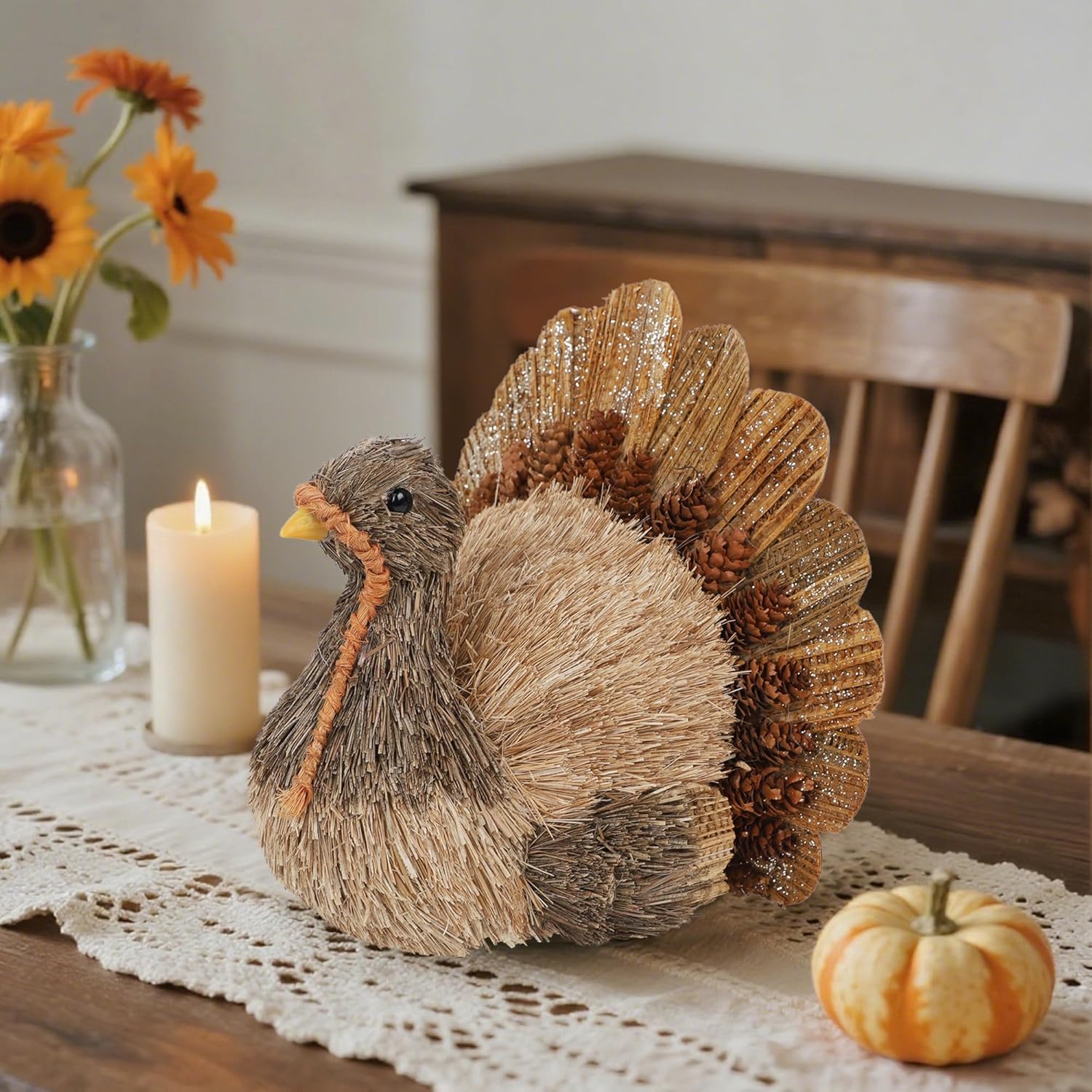 Thanksgiving Decorations Sisal Turkey
