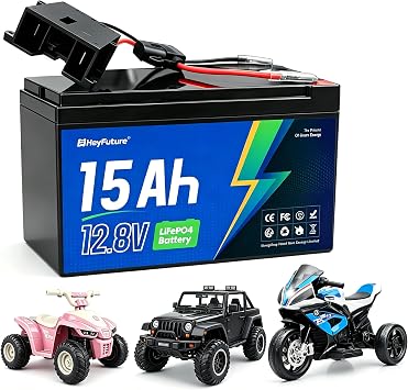 12V 15Ah LiFePO4 Battery for Power Wheels Ride On Toy Upgrade Kit