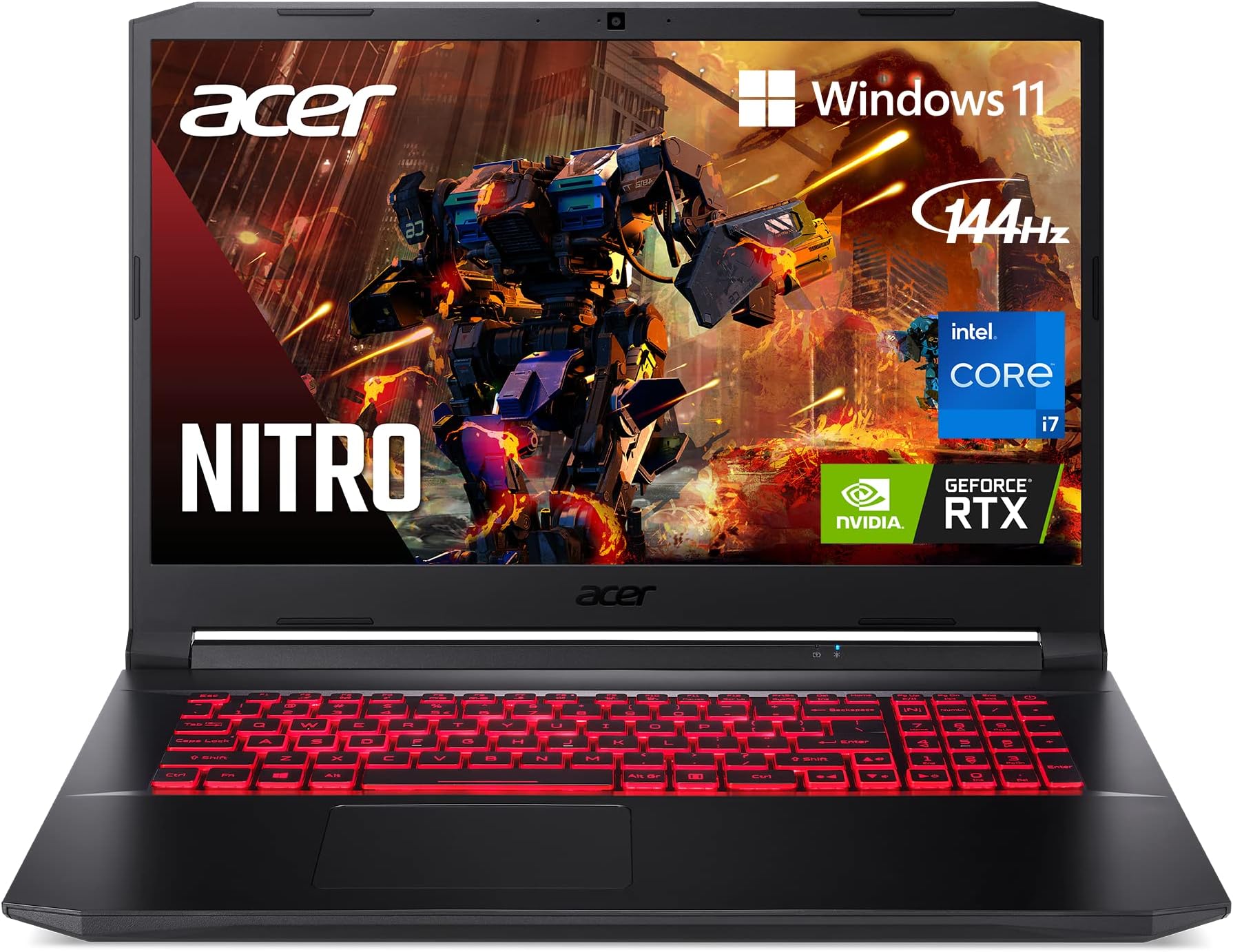 Acer Nitro 5 AN517-54-79L1 Gaming Laptop | Intel Core i7-11800H | NVIDIA GeForce RTX 3050Ti GPU | 17.3" FHD 144Hz IPS Display | 16GB DDR4 | 1TB NVMe SSD | Killer Wi-Fi 6 | Backlit KB | Win 11