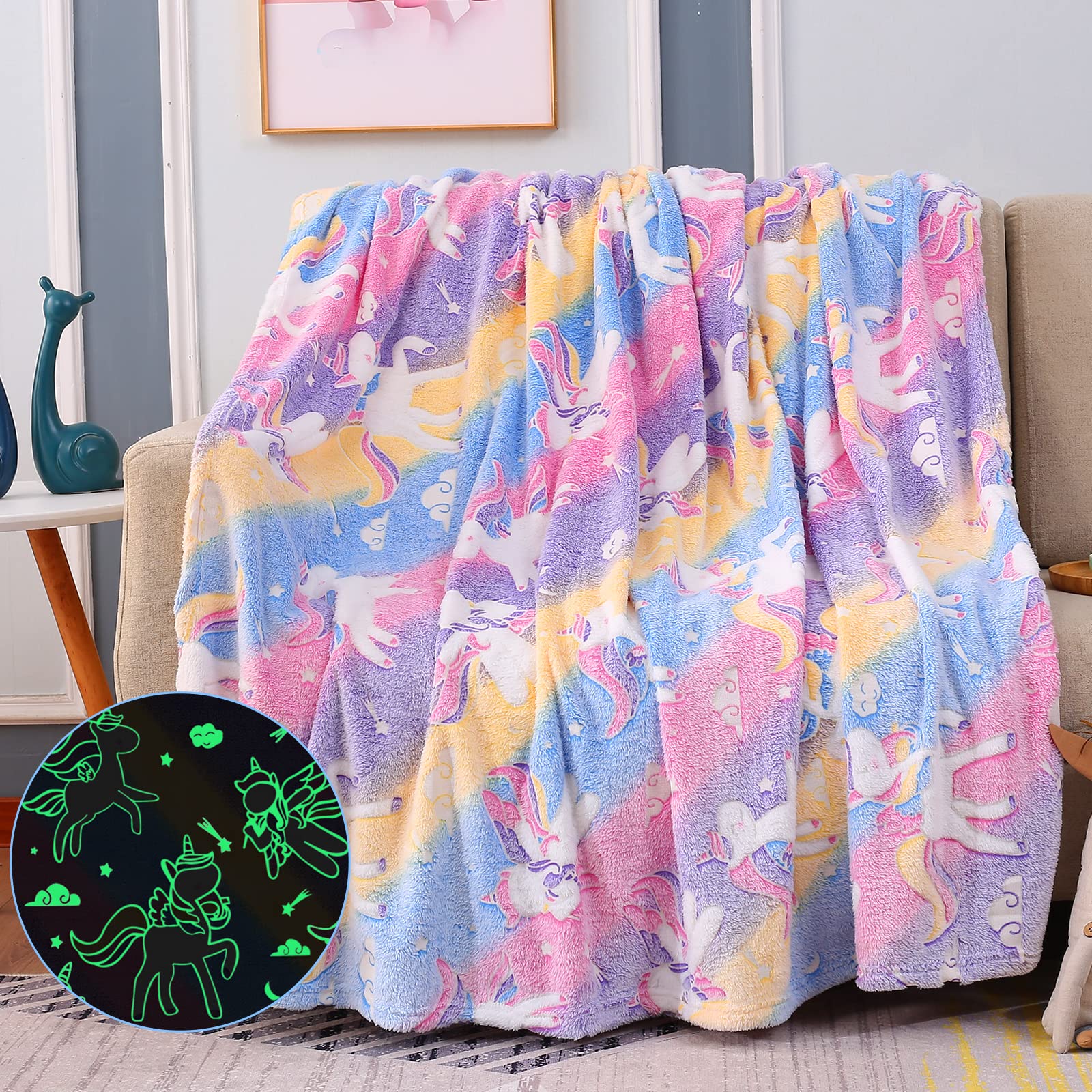 Cloele Glow In The Dark Throw Blanket For Girls 50 Desertcart INDIA
