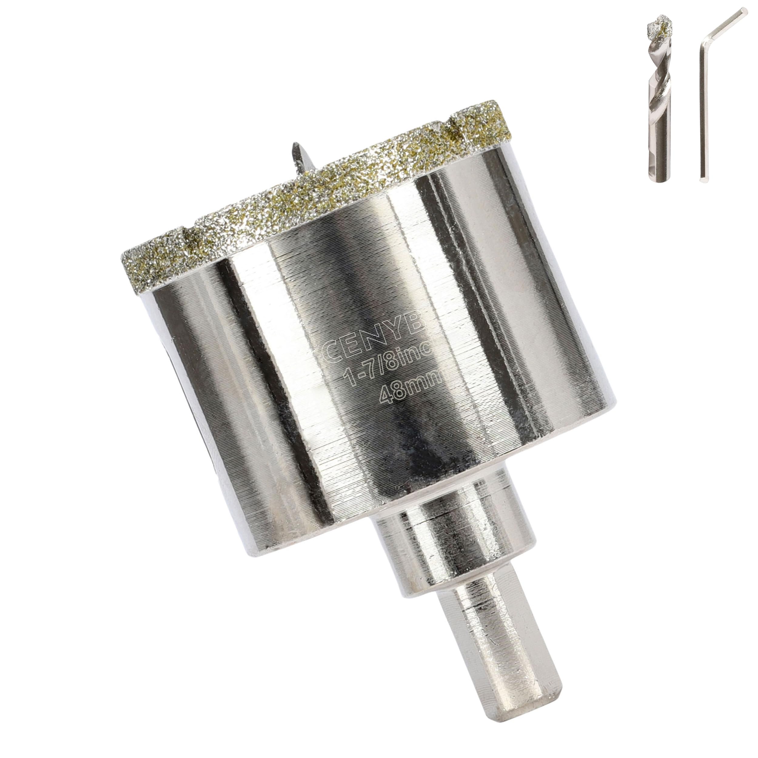 1-7/8 Inch 48mm Tile Hole Cutter Drill Bit Diamond Metal Hole Saw with Center Pilot Drill – Diamond-Coated for Marble, Granite, Ceramics, Porcelain Tiles, Glass — image 1