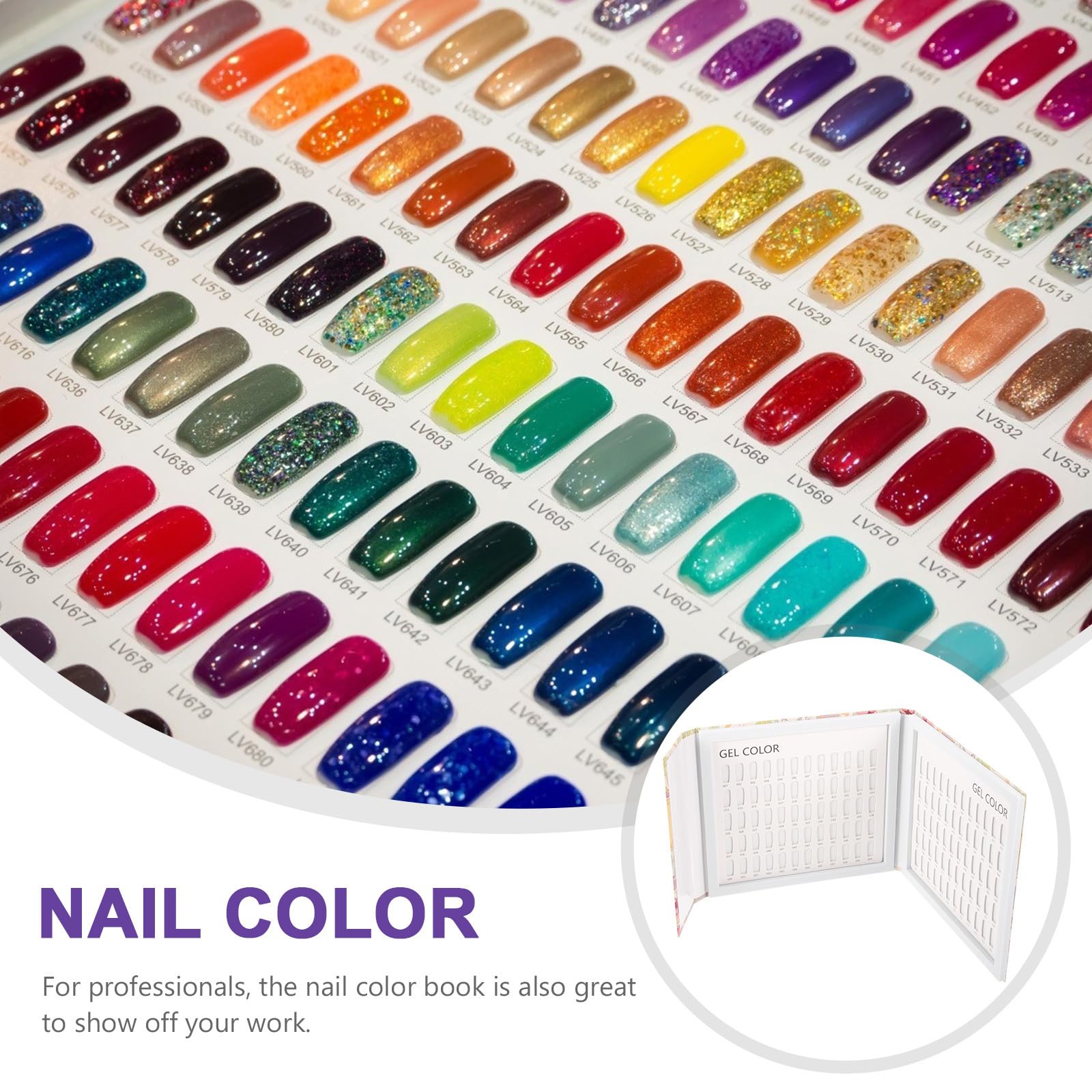 Genérico Muestrario de Uñas para Pintar Libro 120 Esmaltes, Tabla de Colores Carcasa ABS, para Uso en Salones y Prácticas de Uñas Semipermanentes