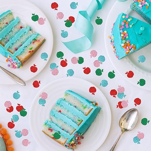 Miniatura 4 de Confeti colorido de manzana de frutas, cumpleaños, decoración de mesa de manzana con temática de frutas, 100 unidades