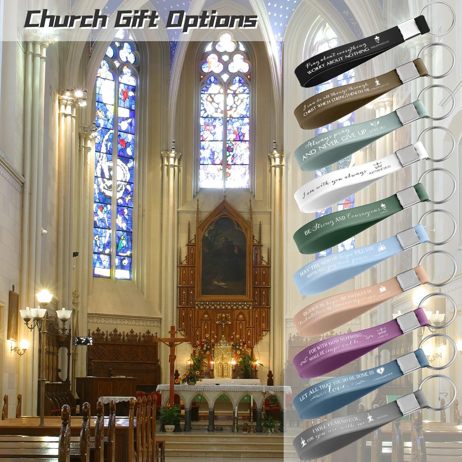 100 Pcs Christian Bible Verse Keychain Bulk Religious Inspirational Keyring Easter Gift for Women Coworker - Image 7