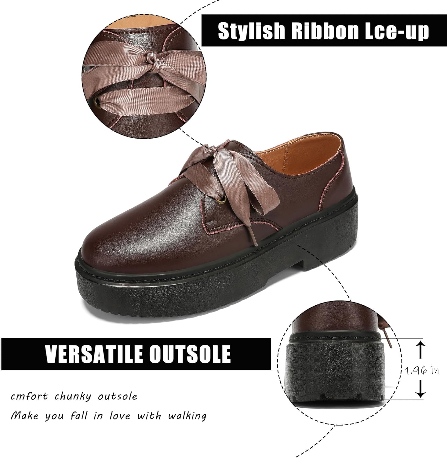 BEAUSEEN Women's Vegan Leather Platform Chunky Loafers Clssic Penny Loafers Slip On Comfort Business Work Office Dress Walking Shoes - Image 6