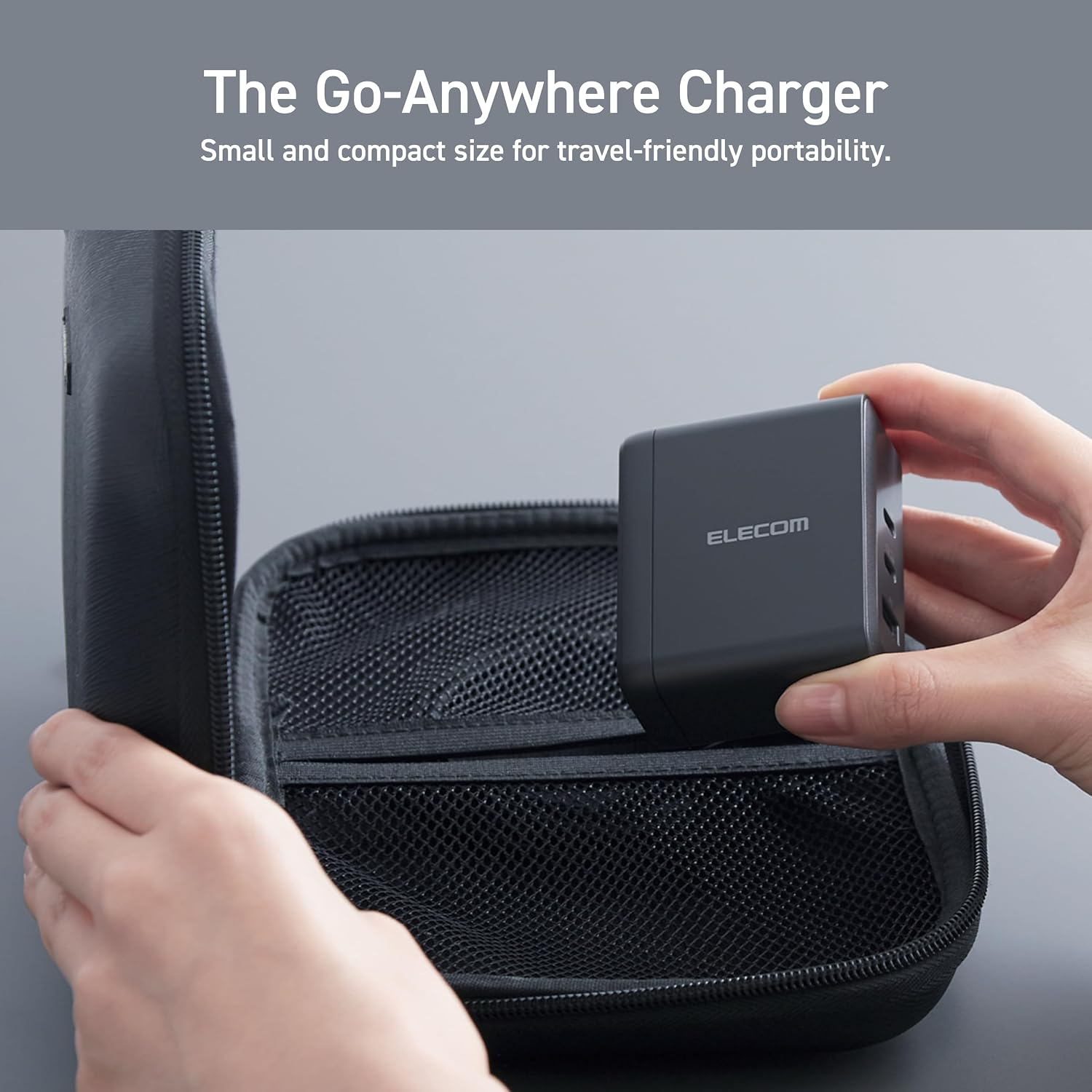 ELECOM 100W USB C Wall Charger Block, 3 Multi Port GaN II Smart PD, Ultra-Fast Charging, Compact Power Adapter for Multiple Devices, Laptops, Tablets, iPhone, iPad, Watch, Speakers, Airpods - Black