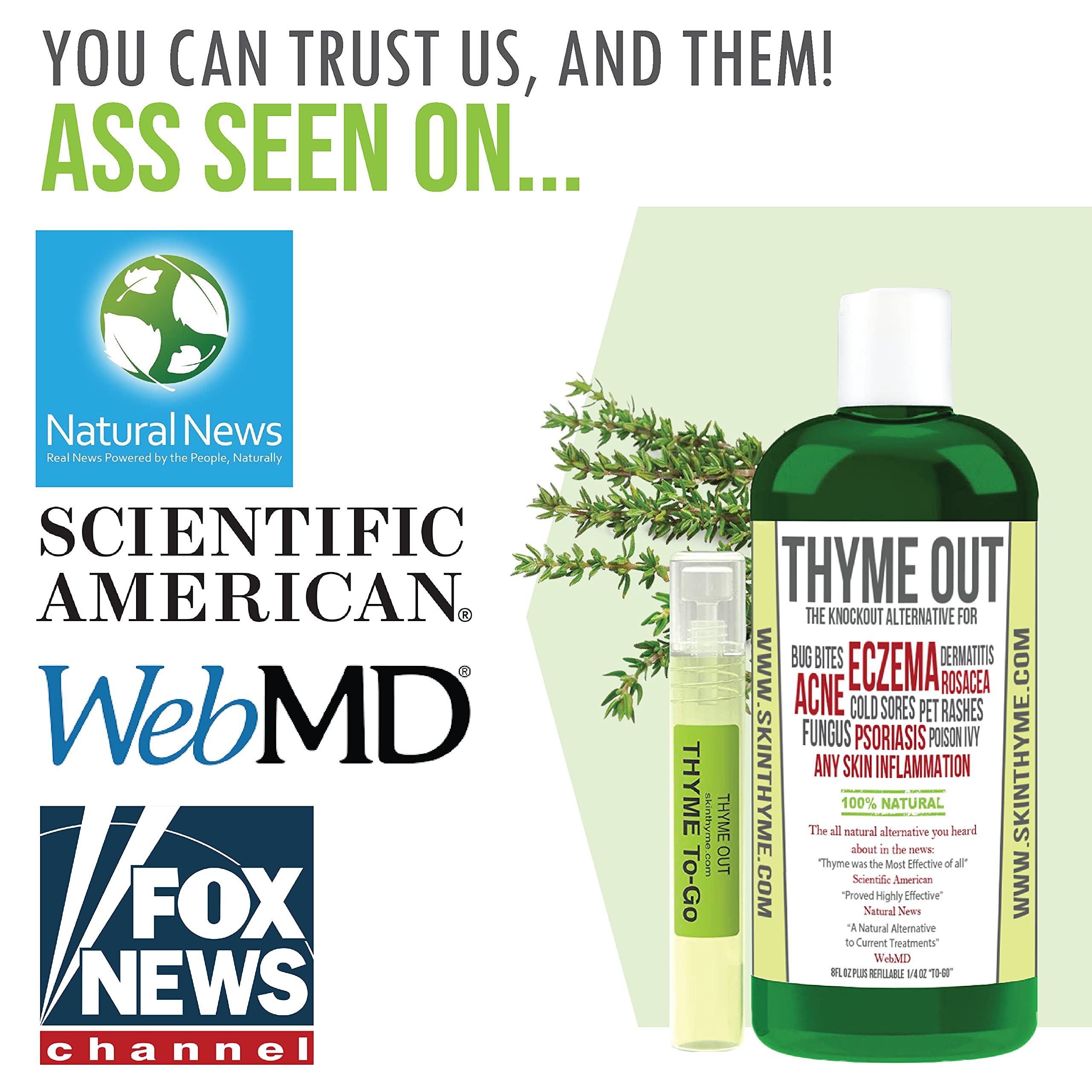 Thyme Out Natural Skin Treatment for Eczema Relief, Psoriasis, Acne