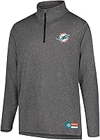 Vista 2 de Ultra Game NFL Official Adults Super Soft Quarter Zip Long Sleeve T-Shirt Gris Caliente Carbón