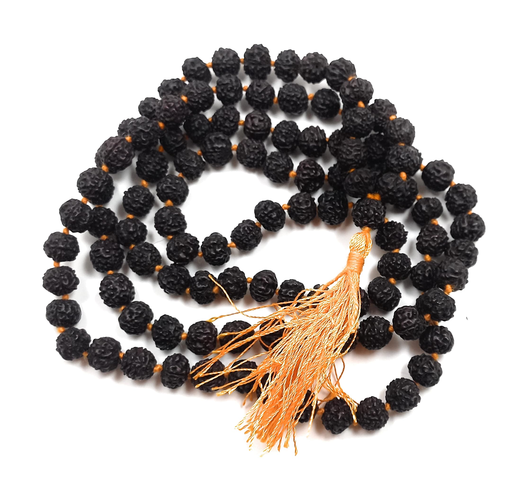 Natural Original 5 Panch Mukhi Black Colored Rudraksha Jaap Mala (108+1 Guaranteed) 8 mm Beads for Pooja Astrology Wearing in Neck/Holding Men Women Boys Girls Meditation Protection-image-46