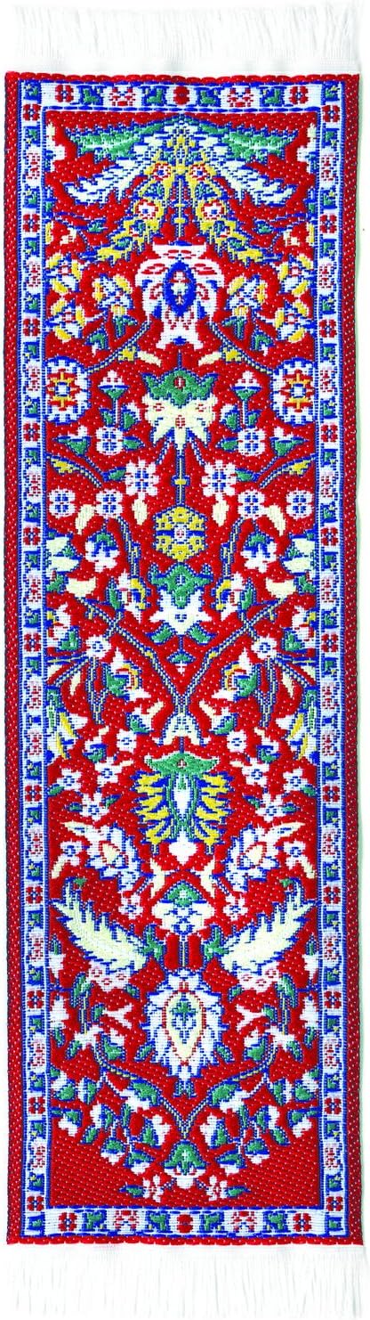 Oriental Carpet Bookmarks Red Kayseri - Authentic Woven Carpet - Rug Bookmarks - Beautiful, Elegant, Woven Cloth Bookmarks! Best Gifts for Men Women Adults Teens Teachers & Librarians!