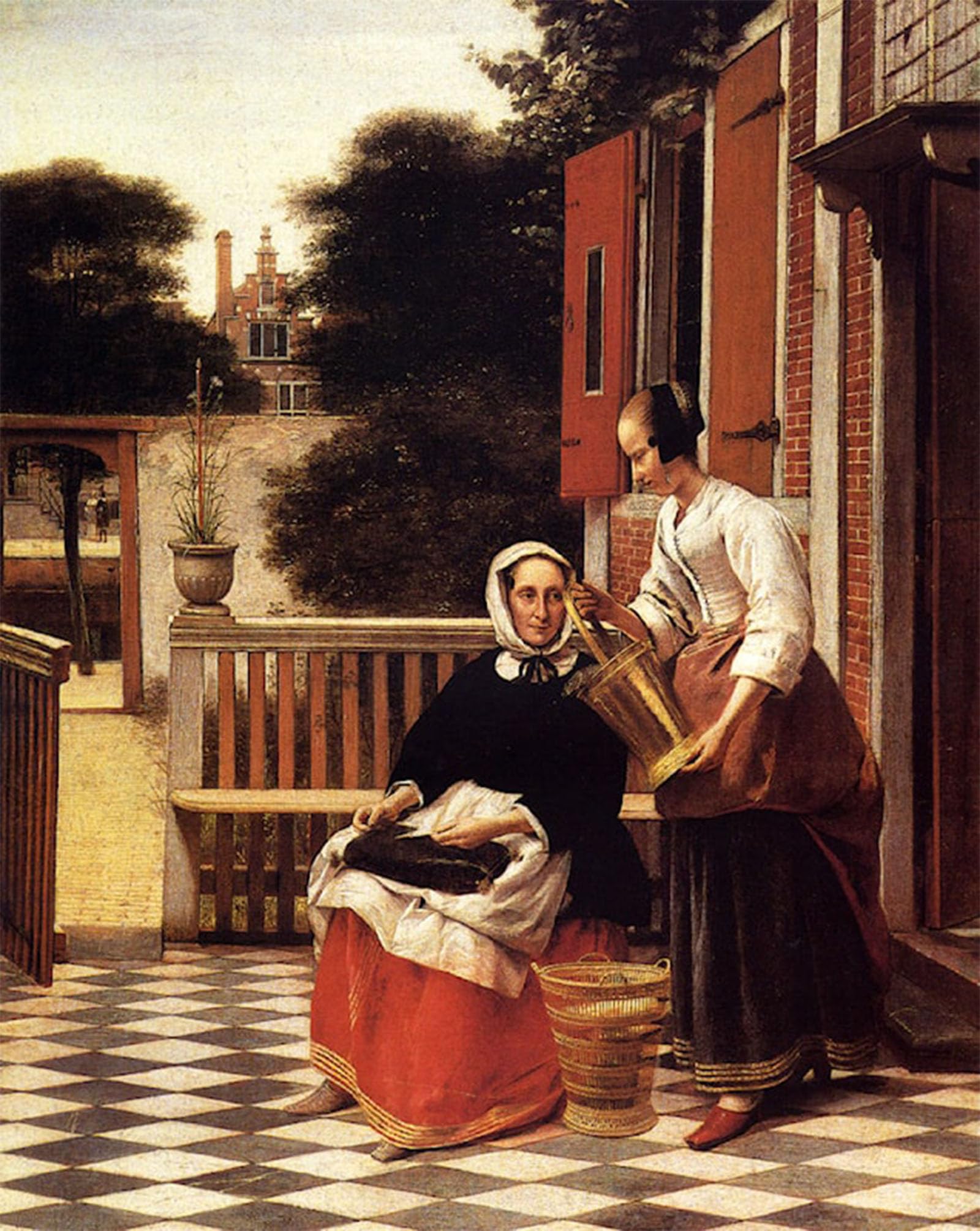 POSTERIIk Famous Modern Artwork Art Mural Woman and Maid Pieter De Hooch Oil Paintings Pictures for Home Decor 60x90cm