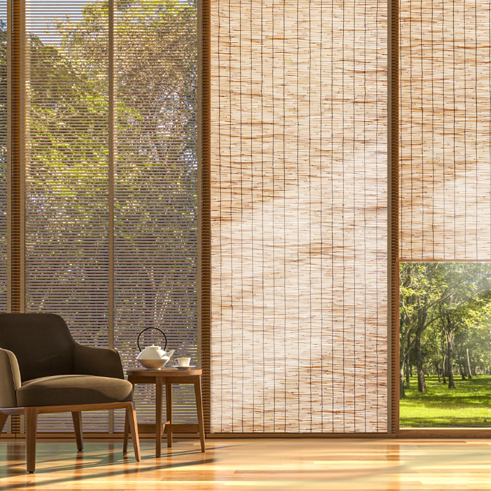 VEVOR Clôture en Roseau Naturel, 3 x 1 m, canisse en Roseau, Brise-Vue d'intimité de Balcon, écran de confidentialité décorative pour terrasse extérieure, séparation de Jardin, aménagement paysager