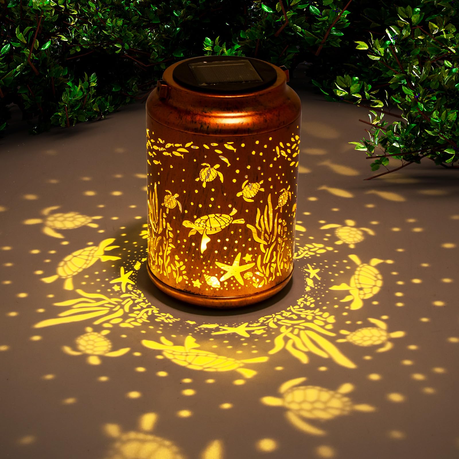 Schildkröte Solarlampen für Außen, Wasserfeste Metall-Hängedekolichter für Garten, Terrasse – Geburtstags- und Gartengeschenke für Frauen, Mütter und Großmütter