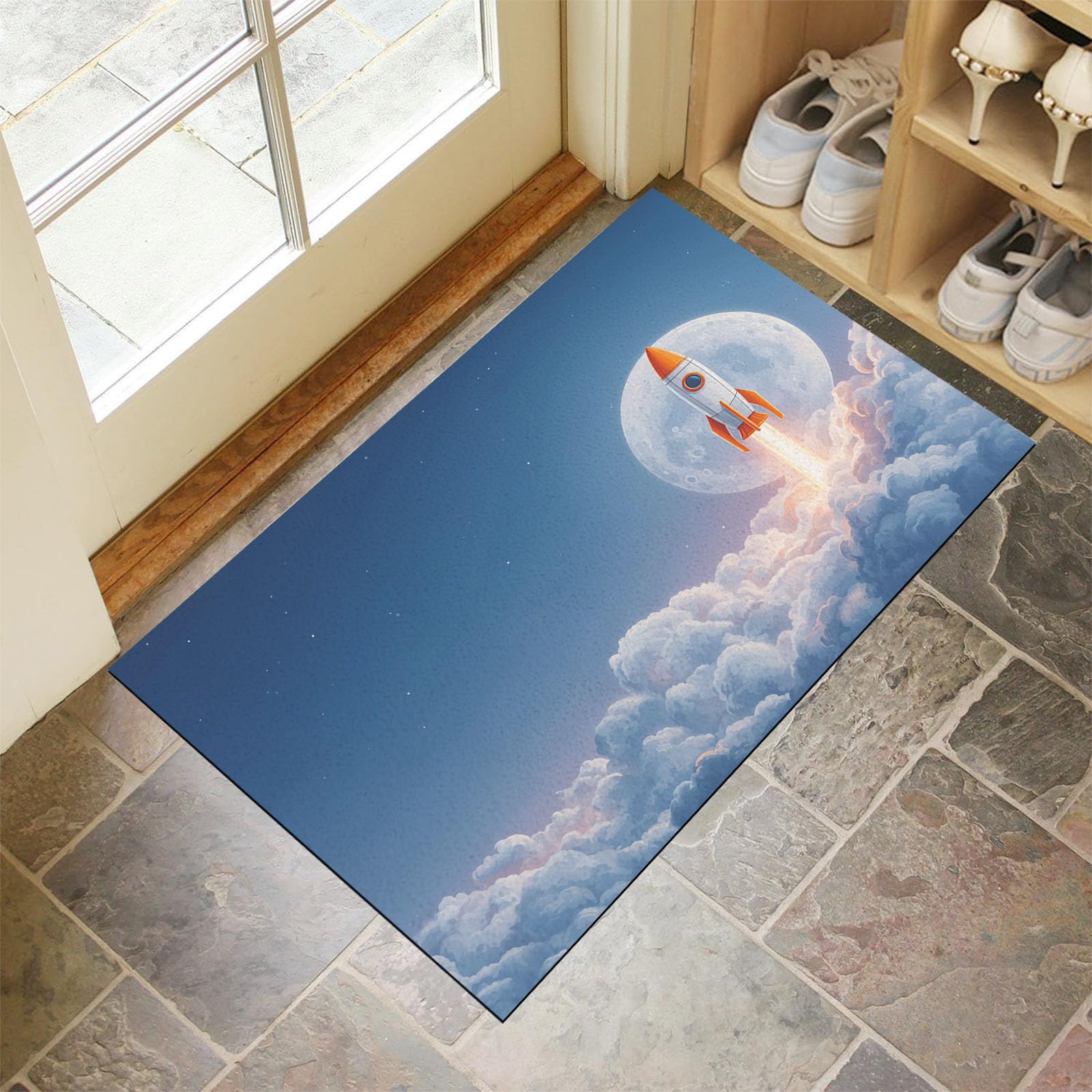 Tapis de porte lavable pour cuisine et entrée au style dessin animé