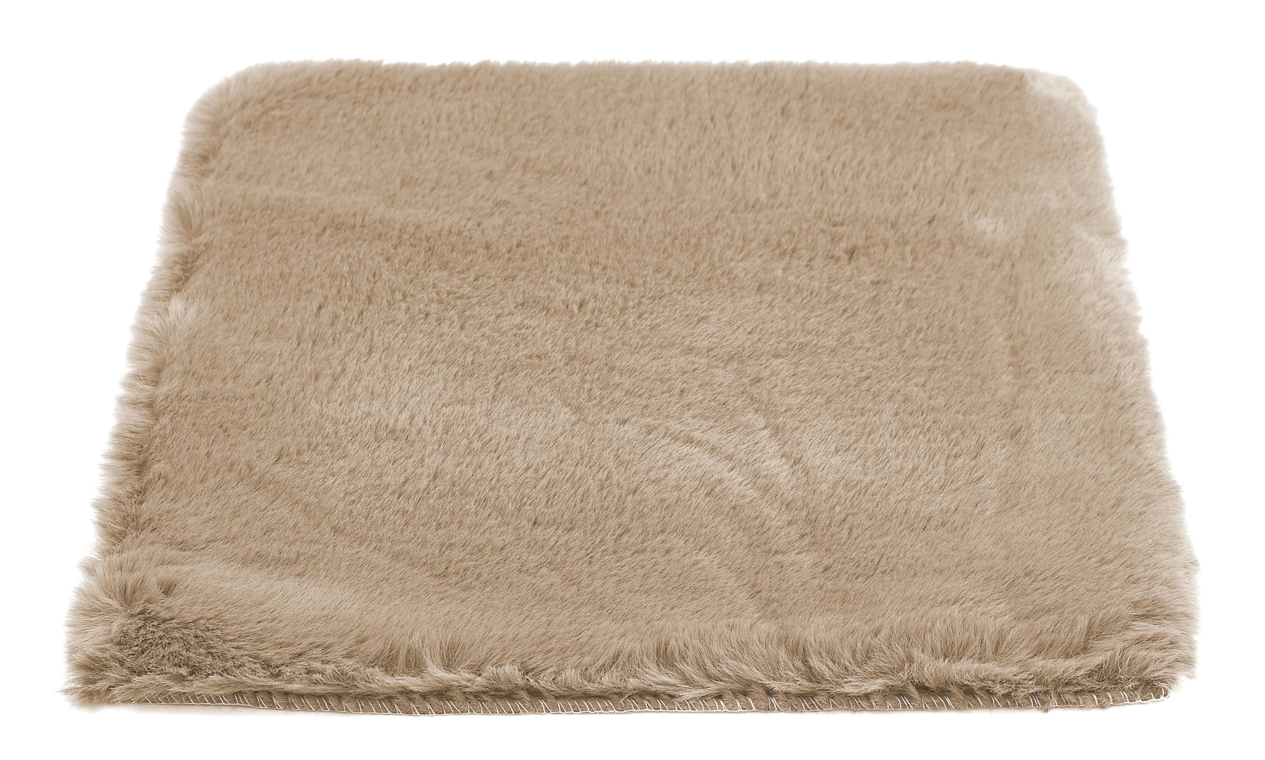 Lot De 4 Coussins De Chaise Luxor - Fourrure Synthétique Blanc - 40x40cm Ronds