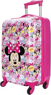 Bioworld Minnie Mouse Classic 4-Wheel 20" Kids Luggage Suitcase for Travel & Adventures, Pink/Multicolor