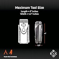 Vista 2 de Funda para multiherramienta, bolsa para multiherramienta de cuero americano para el cinturón con broche, compatible con Leatherman, SOG y Gerber