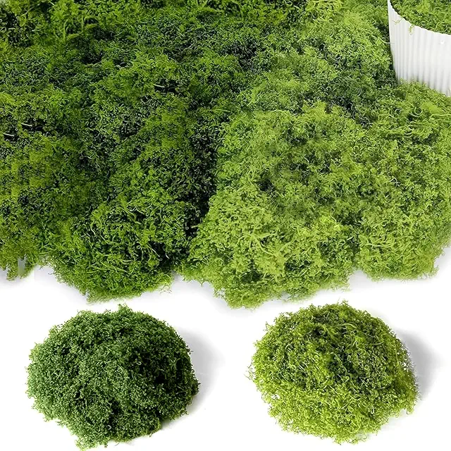 Musgo sintético para terrario 100g, nylon estabilizado, decoración acuarios y modelismo