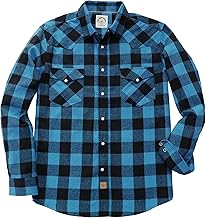 Dubinik® Herren Flanellhemd Flanellhemd Herren Kariert Western Cowboy Vintage Langarm Druckknöpfe Baumwolle Freizeithemden