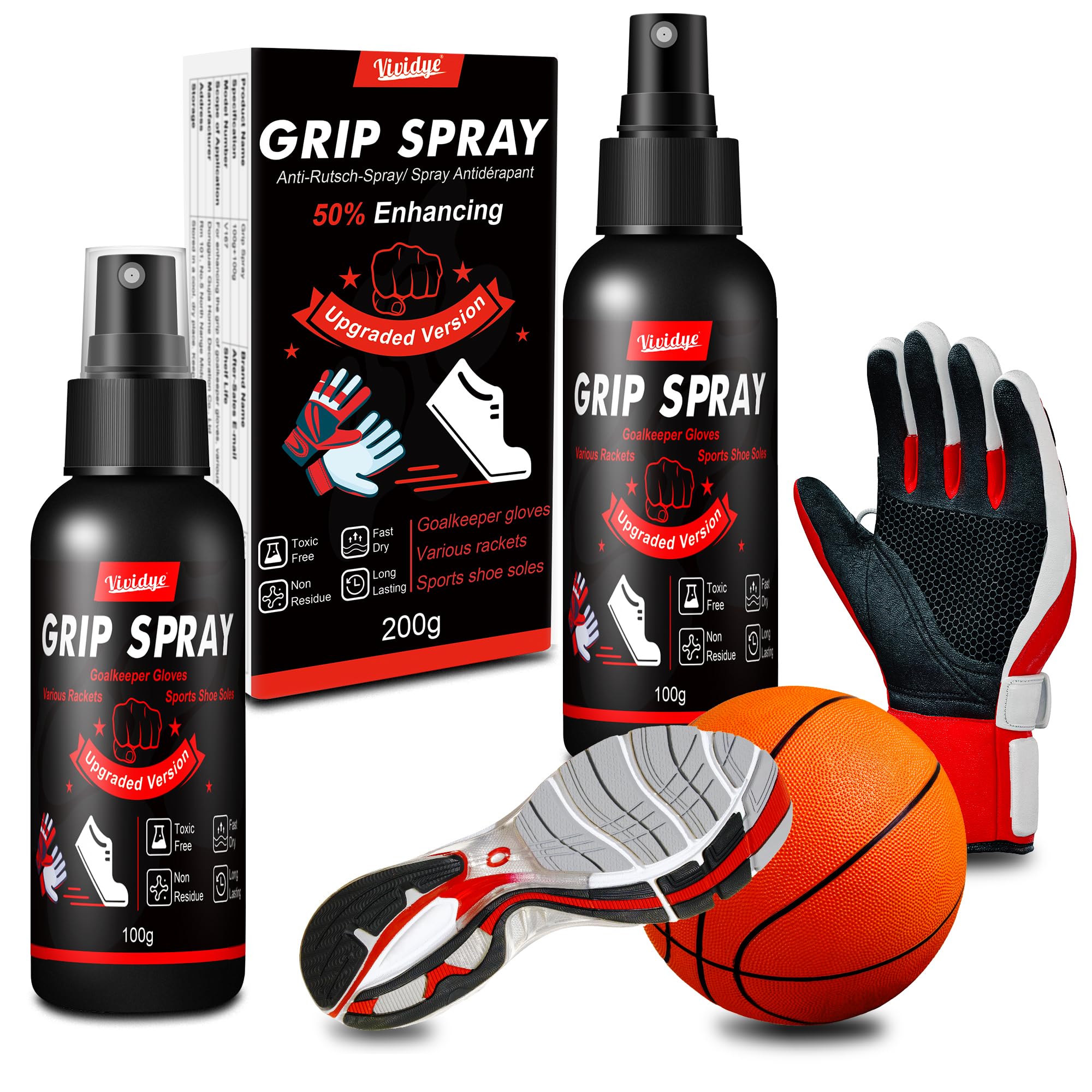 Spray Adhésif pour Gants de Gardien de but 200g, Adhérence Antidérapante pour Chaussures, Golf, Tennis, Pickleball