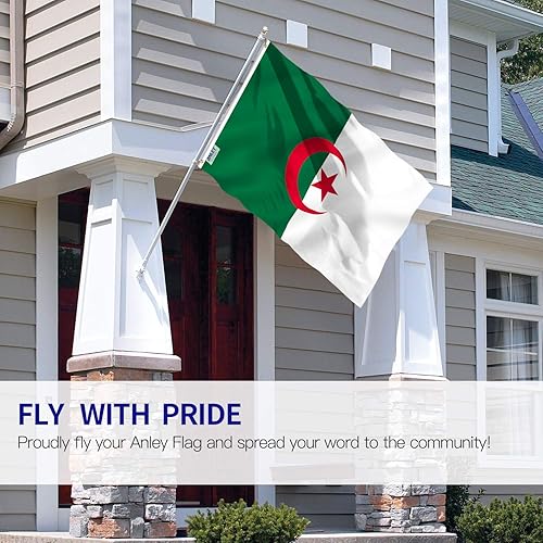 Miniatura 2 de ANLEY Fly Breeze - Bandera de Argelia de 3 x 5 pies, color vivo y a prueba de decoloración, cabecera de lona y doble costura, banderas argelinas de