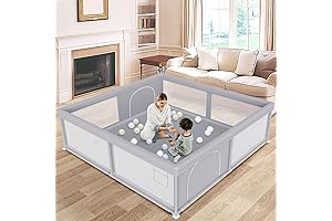 Extra Large Baby Playpen 79x79 Inch, Baby Play Yards with Zipper Gates,...