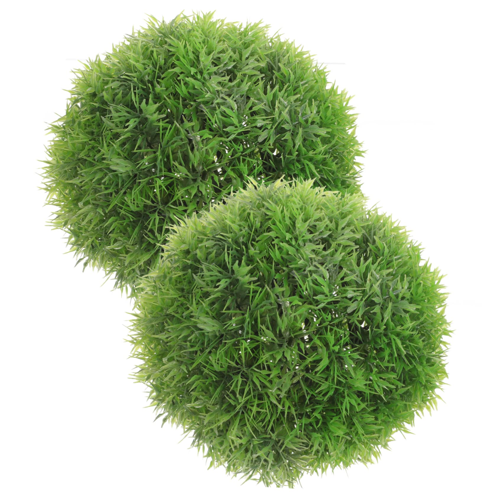 JECOMPRIS 2Pcs Artificial Grass Ball Decorative Plant for Outdoor and Indoor Decor Lifelike Leaf Topiary Balls for Ceiling Hanging Garden Wedding and Home Decoration