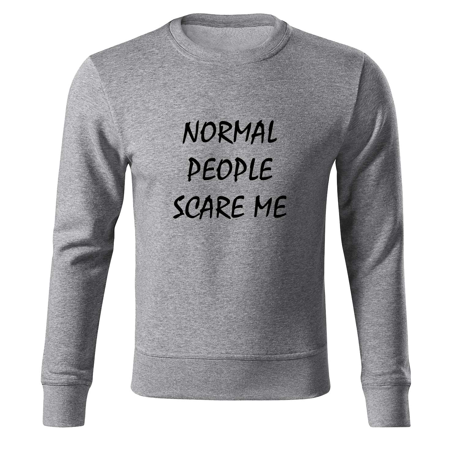 Normal People Scare me Premium Herren Pullover mit Spruch Sweatshirt mit Motiv Sweater ohne Kapuze