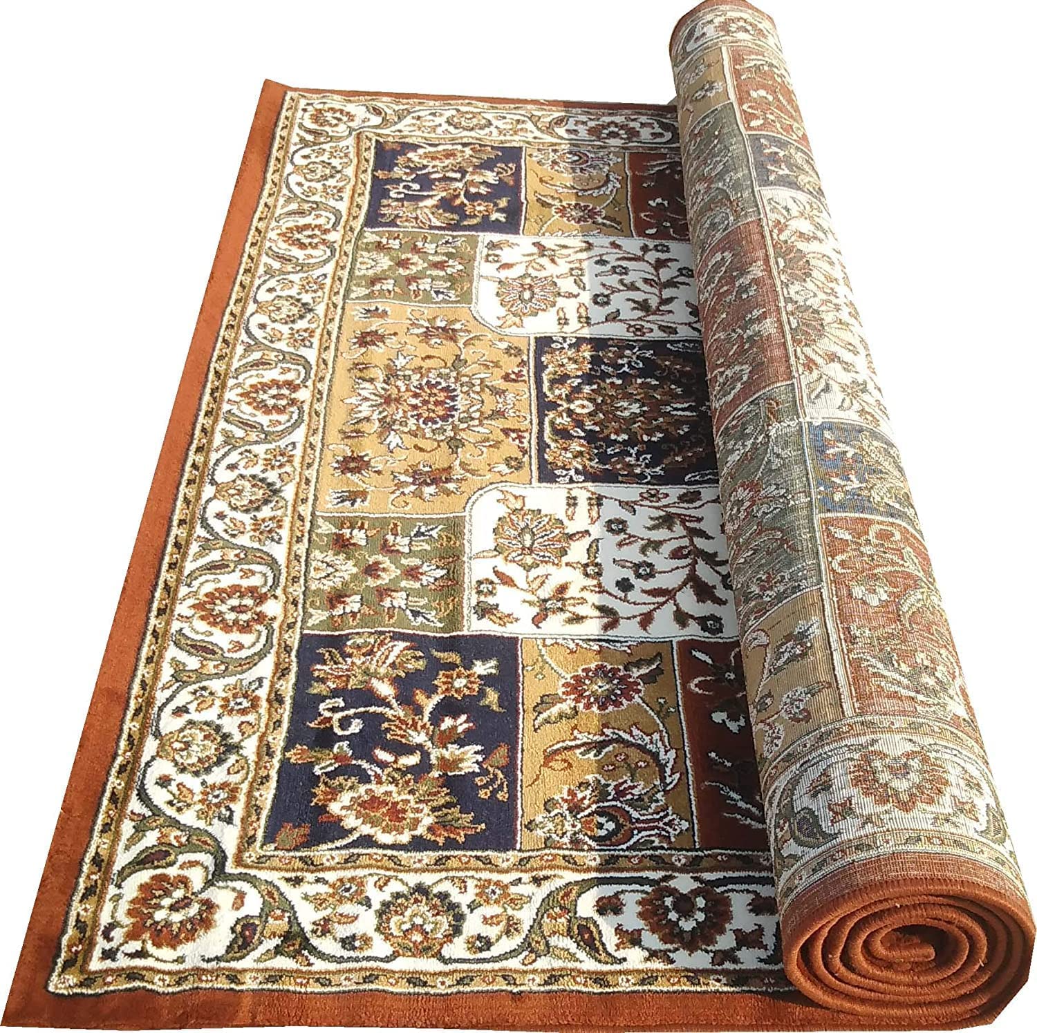 Carpet Eliz Kashmiri Carpets Design Silk Wool Touch Extra Look Carpet for Living Room, Bedroom & Hall (Colour Multicolour ZK, 5 X 7 Feet)-image-22