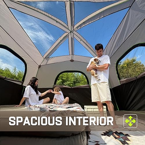 Miniatura 3 de Happy Travel Tent 6 Person Tents for Camping, Waterproof Easy Setup Camping Tent with Rainfly, Portable Large Family Cabin Tent with 5 Large Mesh