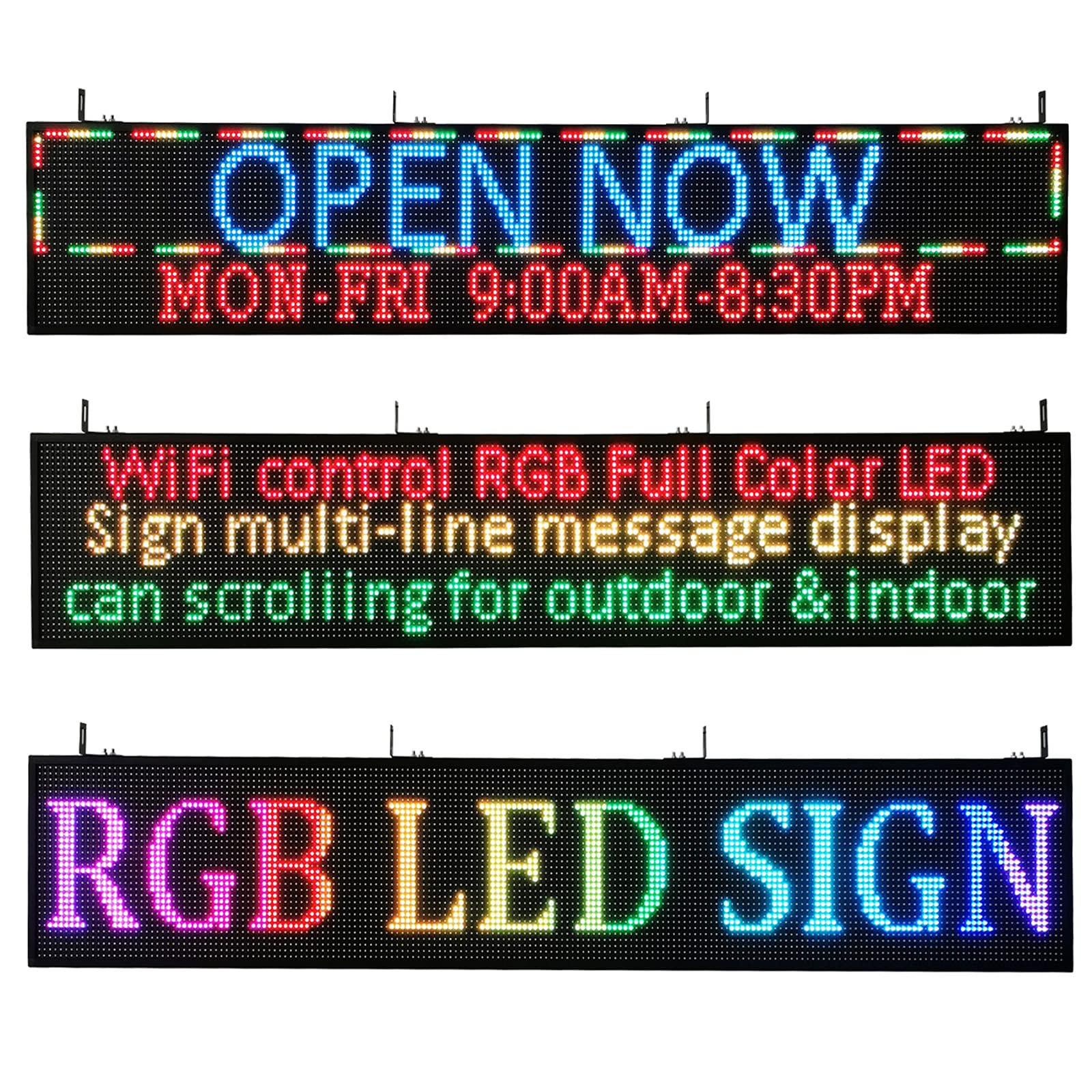 Amazon | 屋内用 組み立て型 電光掲示板 196x36cm カラー LED