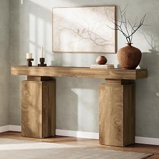 Tribesigns 63-Inch Farmhouse Console Table - Rustic Entryway Table Behind Couch, Natural Wood Grain Hallway Stand for Living Room Decor