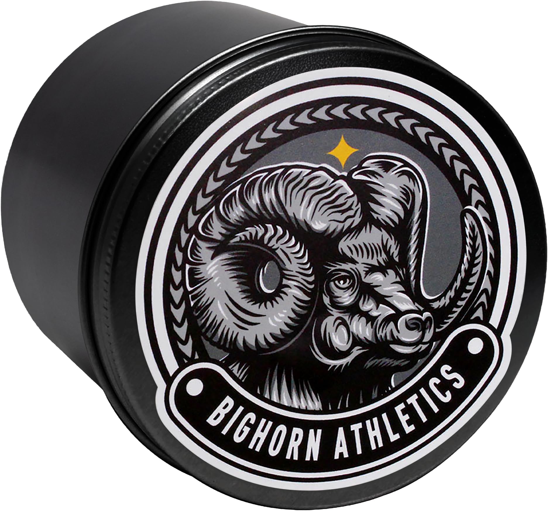 Bighorn Athletics Black Aluminium Tin Can Holder for Athletic Finger Tape, Medium | Holds 8 Rolls of 0.3-Inch Athletic Tape