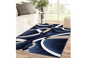 Persian Area Rugs: 2305 Modern Abstract 5' x 7' Navy Carpet