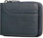 Wallets for Men Leather Wallet RFID Zip Around Bifold Credit Card Holder