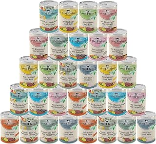 Landfleisch Classic 30 x 400g | Garantierter 10-Sorten-Mix | Mit hochwertigem Fleisch, Rapsöl (Omega-3 & 6), ohne Gluten, Zucker, GVO & Soja | Nassfutter für Hunde product image