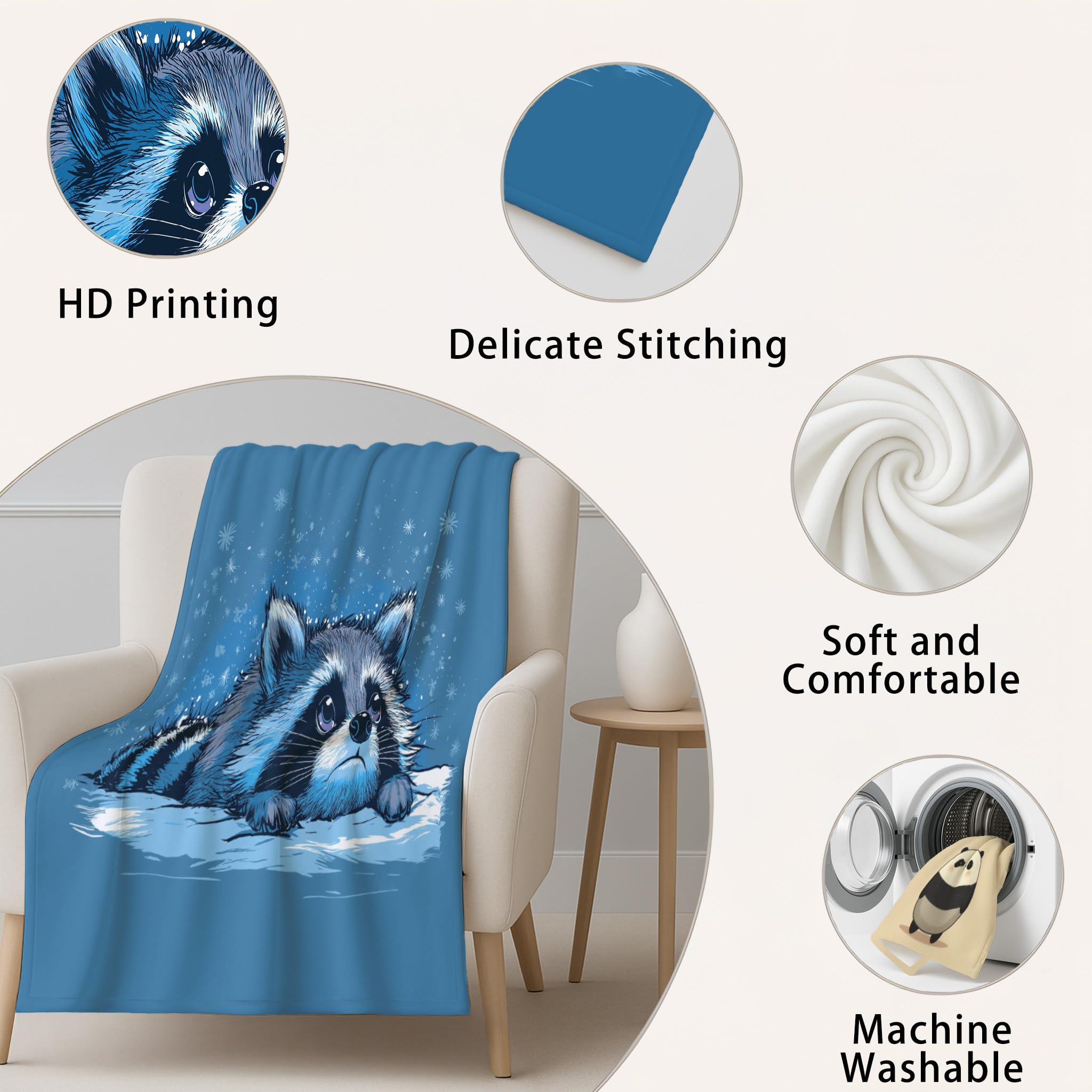 Genérico Cartoon Print Blanket, 220 x 270 cm, Blue Lake Blankets Microfiber Easy Care Soft for Sofa and Bed, Warm Lightweight Cozy Warm Decorative Blanket Winter Room