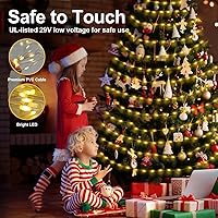 Vista 5 de Luces de Navidad de 262 pies, 800 luces LED para exteriores, alambre transparente para árbol de Navidad con 8 modos impermeables, tira de luces