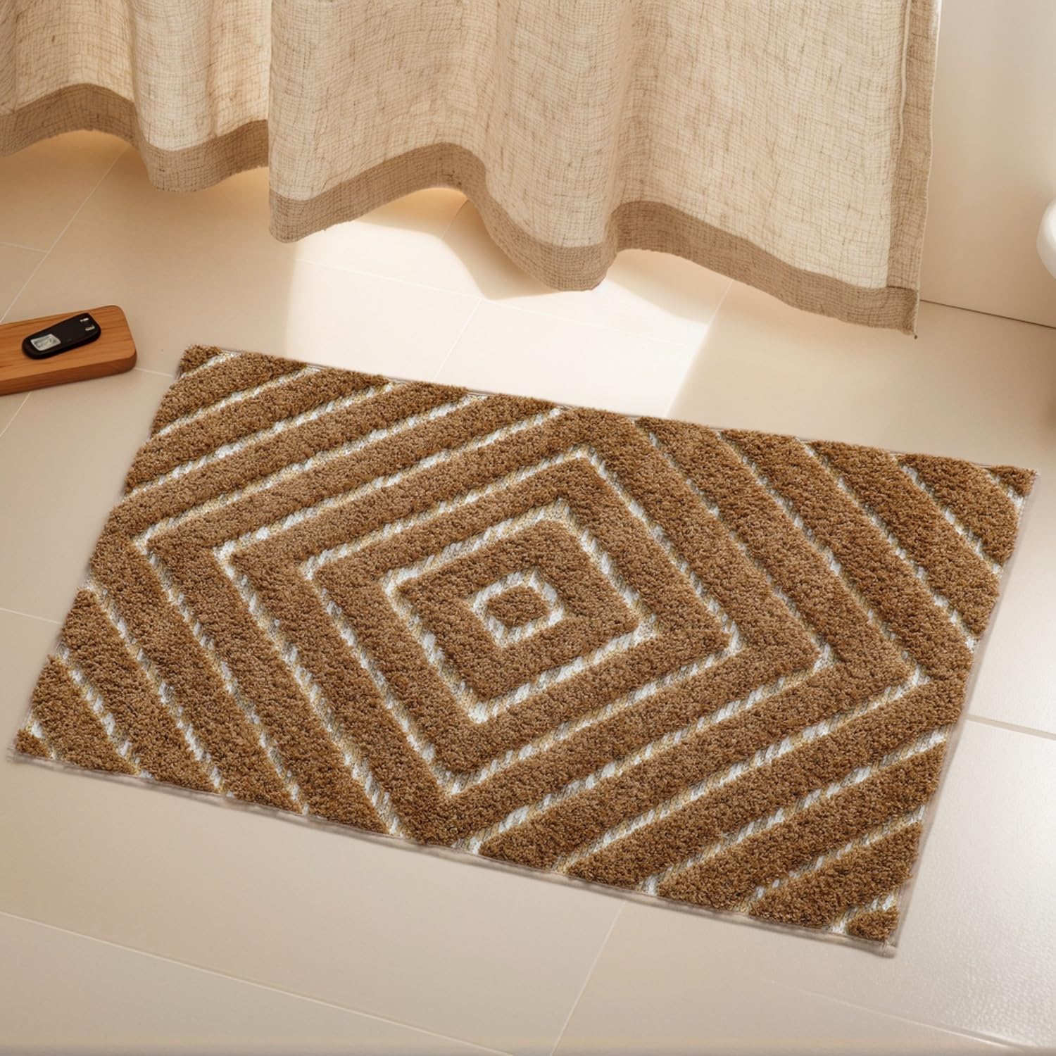 Photo 1 of VivaNest 3D Boho Geometric Bath Rug 20"x32"
